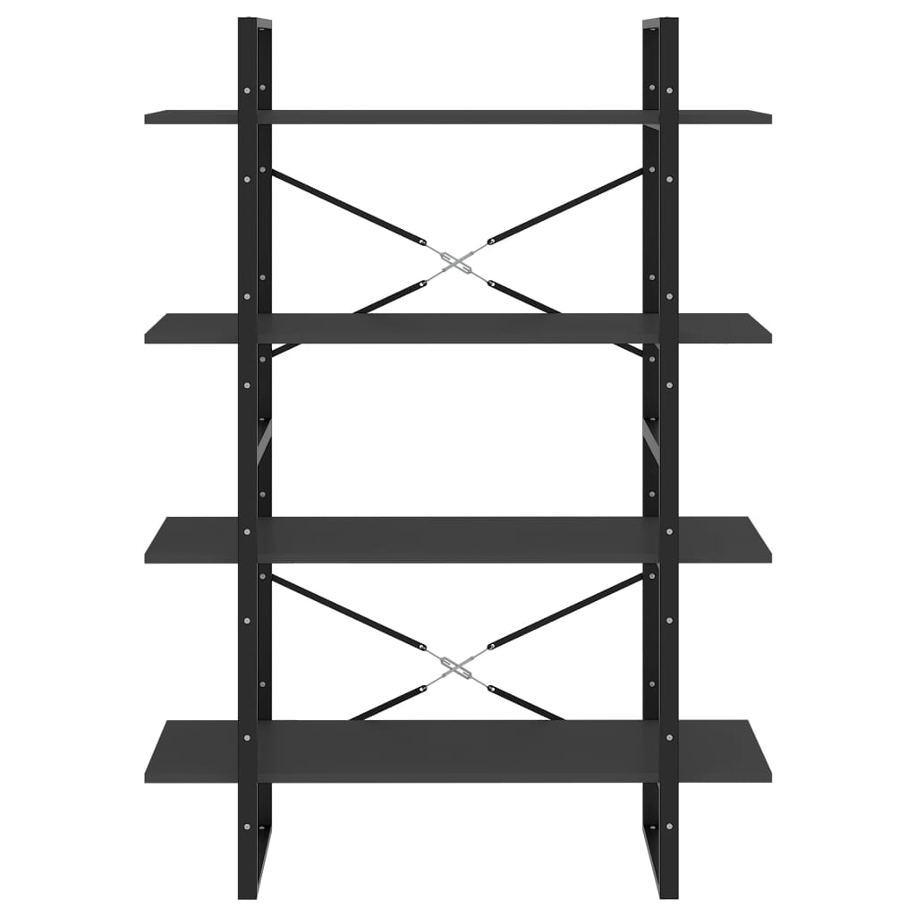 Bücherregal 4 Fächer Grau 100x30x140 cm Holzwerkstoff - Pazzar.ch