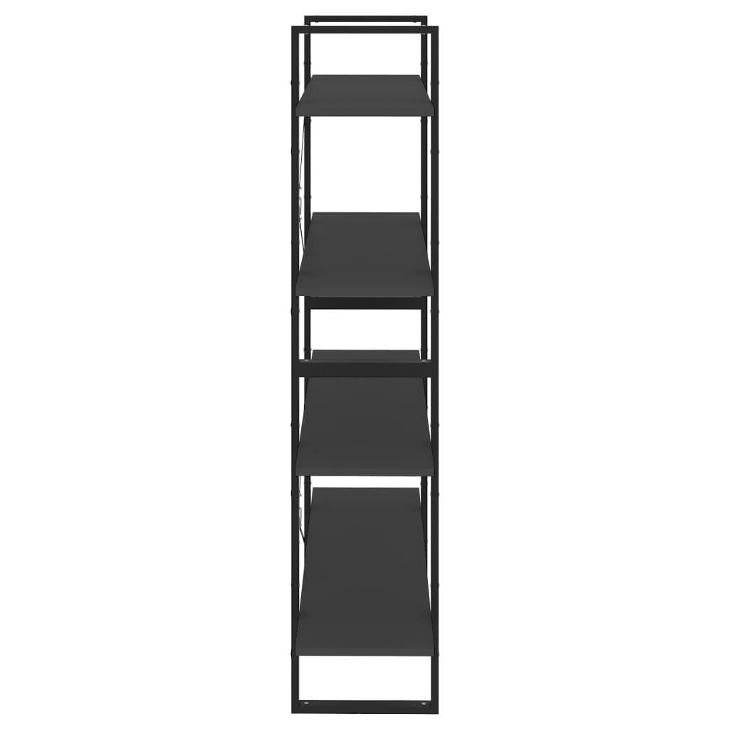 Bücherregal 4 Fächer Grau 100x30x140 cm Holzwerkstoff - Pazzar.ch