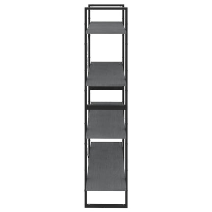 Bücherregal 4 Fächer Grau 100x30x140 cm Kiefer Massivholz - Pazzar.ch