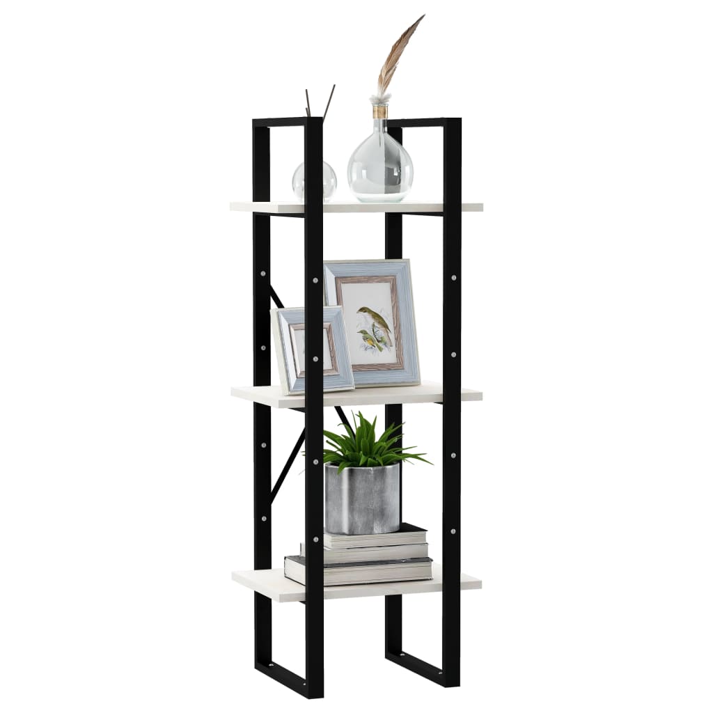 Bücherregal 3 Fächer Weiß 40x30x105 cm Massivholz Kiefer - Pazzar.ch
