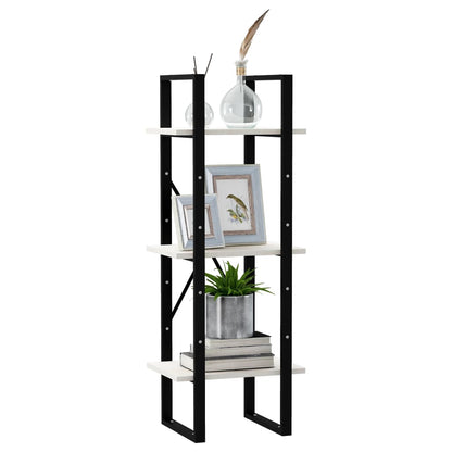 Bücherregal 3 Fächer Weiß 40x30x105 cm Massivholz Kiefer - Pazzar.ch