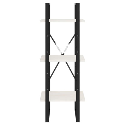 Bücherregal 3 Fächer Weiß 40x30x105 cm Massivholz Kiefer - Pazzar.ch