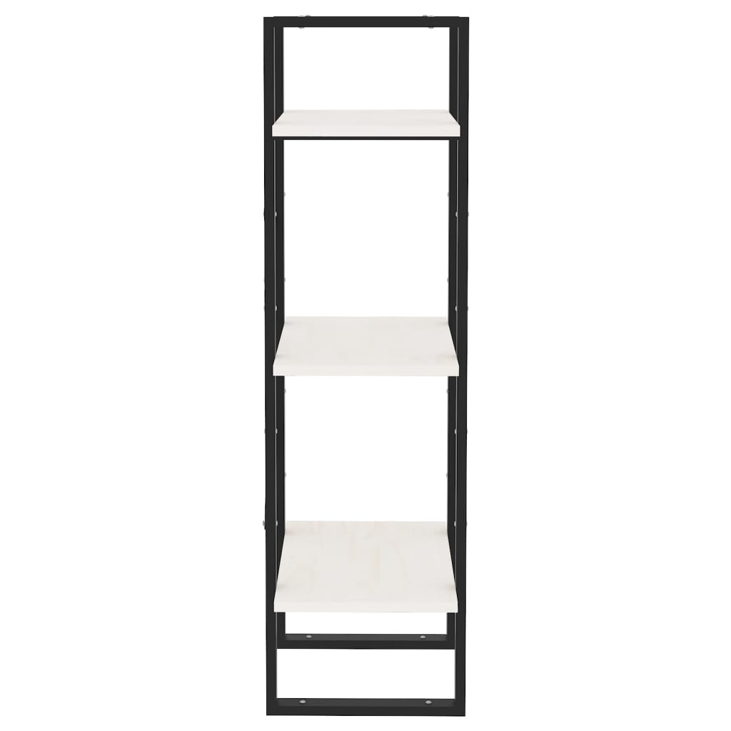 Bücherregal 3 Fächer Weiß 40x30x105 cm Massivholz Kiefer - Pazzar.ch