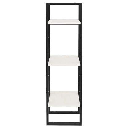 Bücherregal 3 Fächer Weiß 40x30x105 cm Massivholz Kiefer - Pazzar.ch
