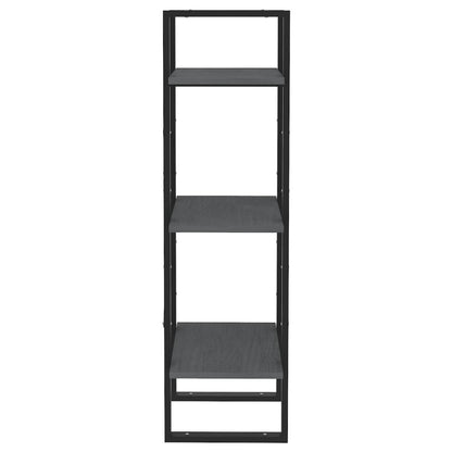 Bücherregal 3 Fächer Grau 40x30x105 cm Massivholz Kiefer - Pazzar.ch