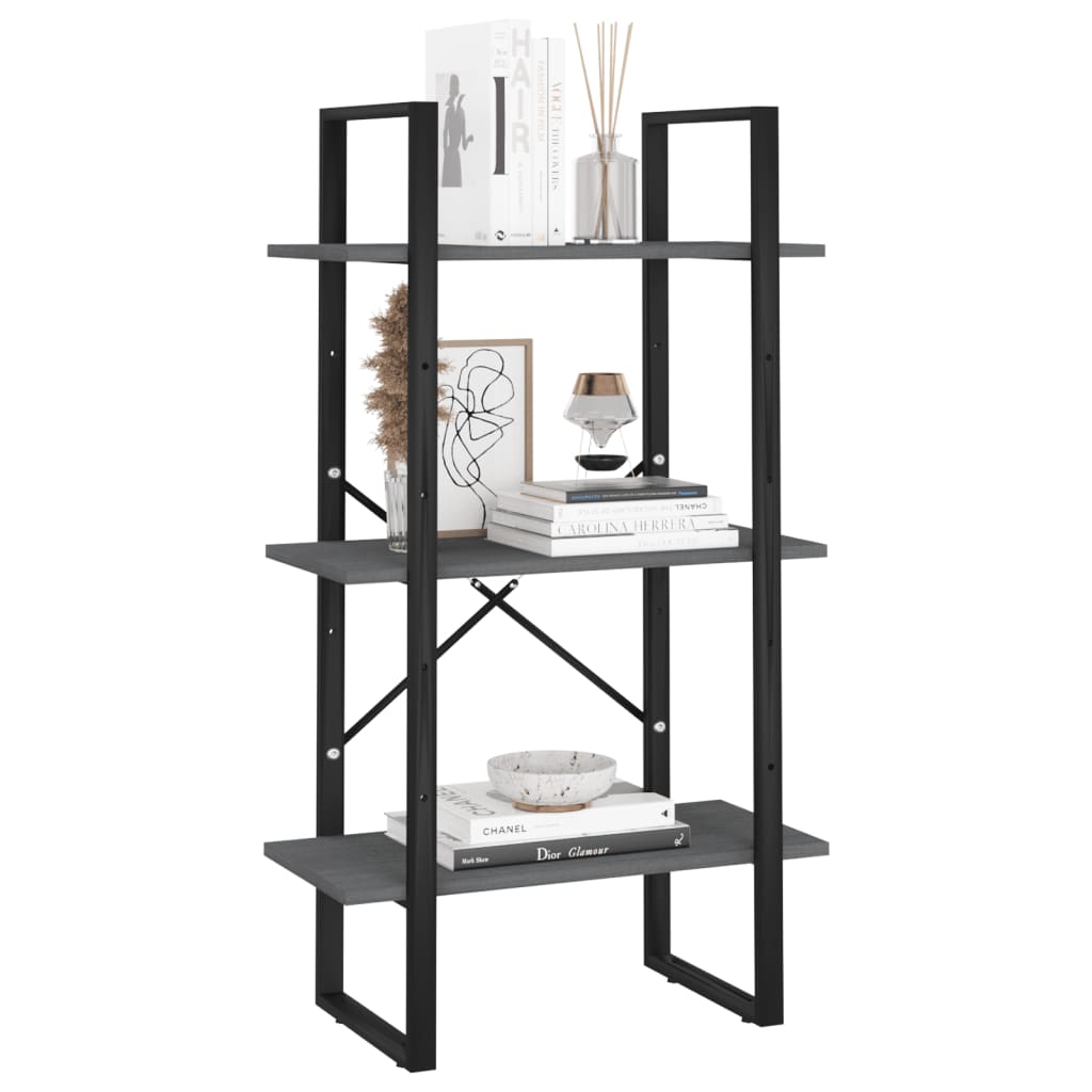 Lagerregal Grau 60x30x105 cm Massivholz Kiefer - Pazzar.ch
