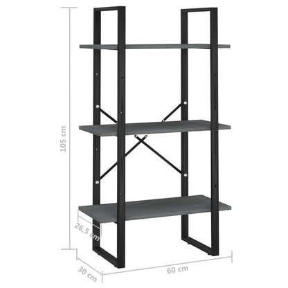 Lagerregal Grau 60x30x105 cm Massivholz Kiefer - Pazzar.ch