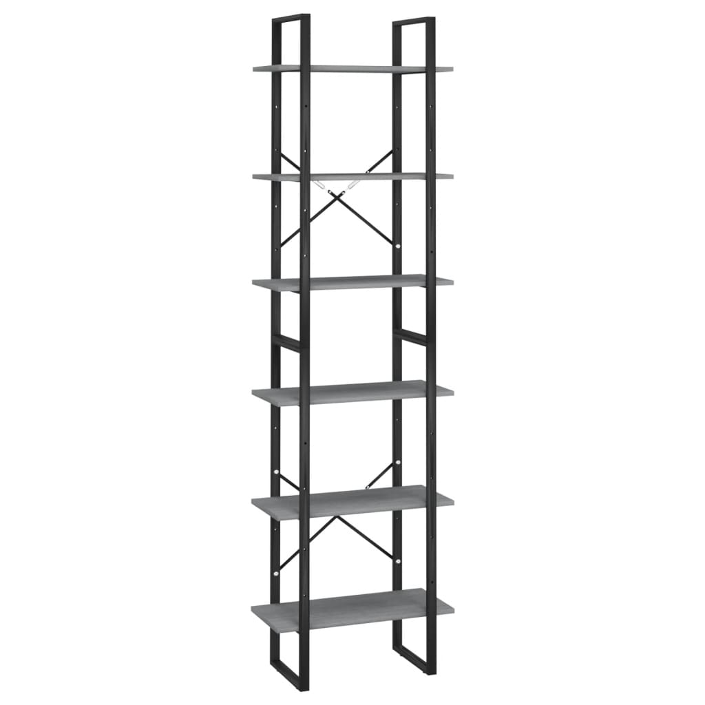 Lagerregal Grau 60x30x210 cm Massivholz Kiefer - Pazzar.ch
