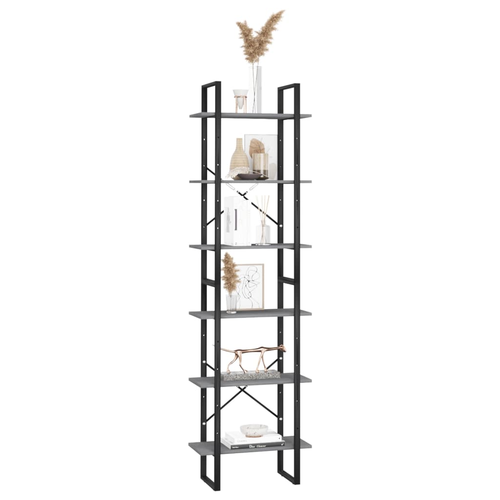 Lagerregal Grau 60x30x210 cm Massivholz Kiefer - Pazzar.ch