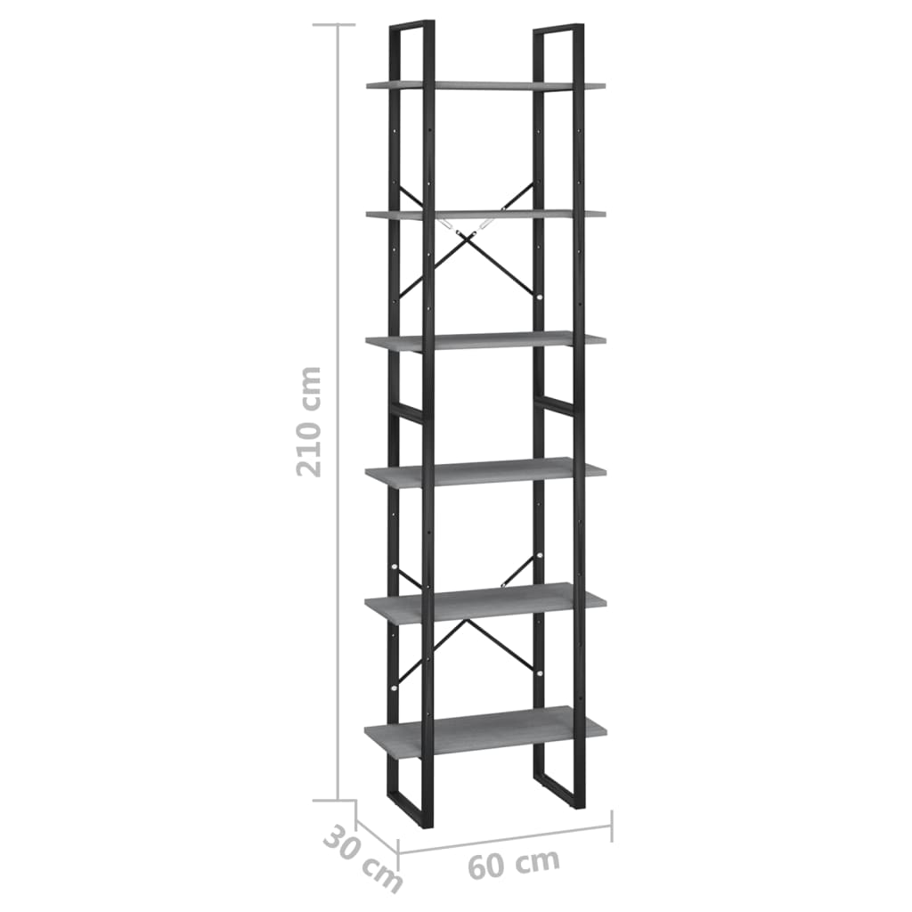 Lagerregal Grau 60x30x210 cm Massivholz Kiefer - Pazzar.ch
