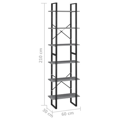 Lagerregal Grau 60x30x210 cm Massivholz Kiefer - Pazzar.ch