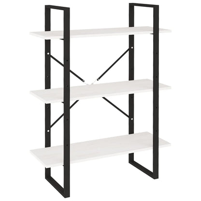 Bücherregal 3 Fächer Weiß 80x30x105 cm Massivholz Kiefer - Pazzar.ch
