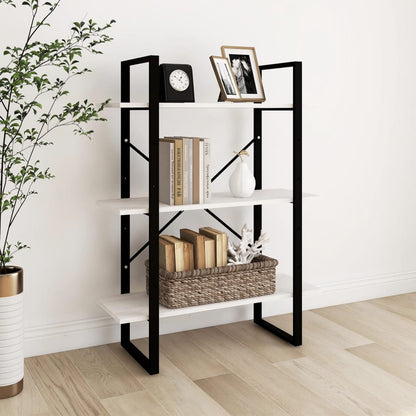 Bücherregal 3 Fächer Weiß 80x30x105 cm Massivholz Kiefer - Pazzar.ch
