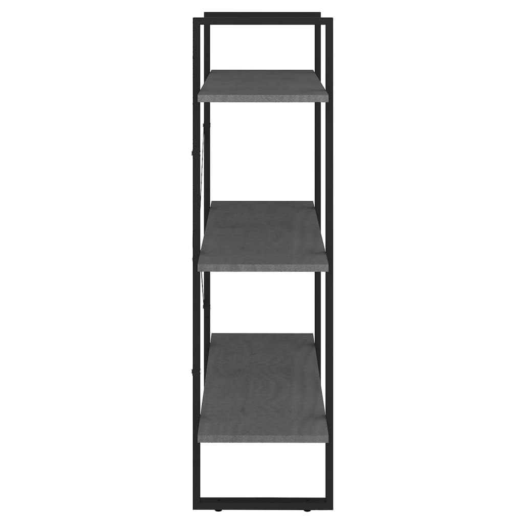 Bücherregal 3 Fächer Grau 80x30x105 cm Massivholz Kiefer - Pazzar.ch