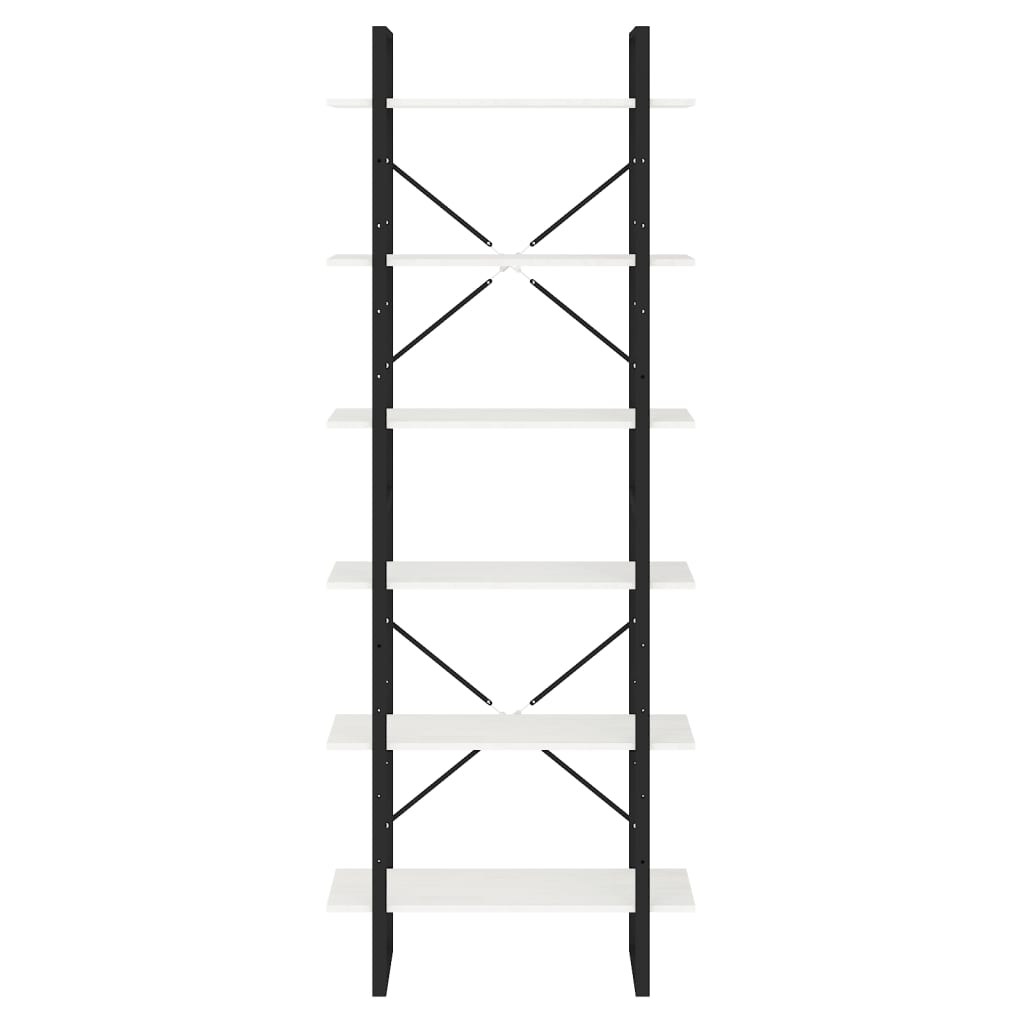 Standregal Hoch Weiß 80x30x210 cm Massivholz Kiefer