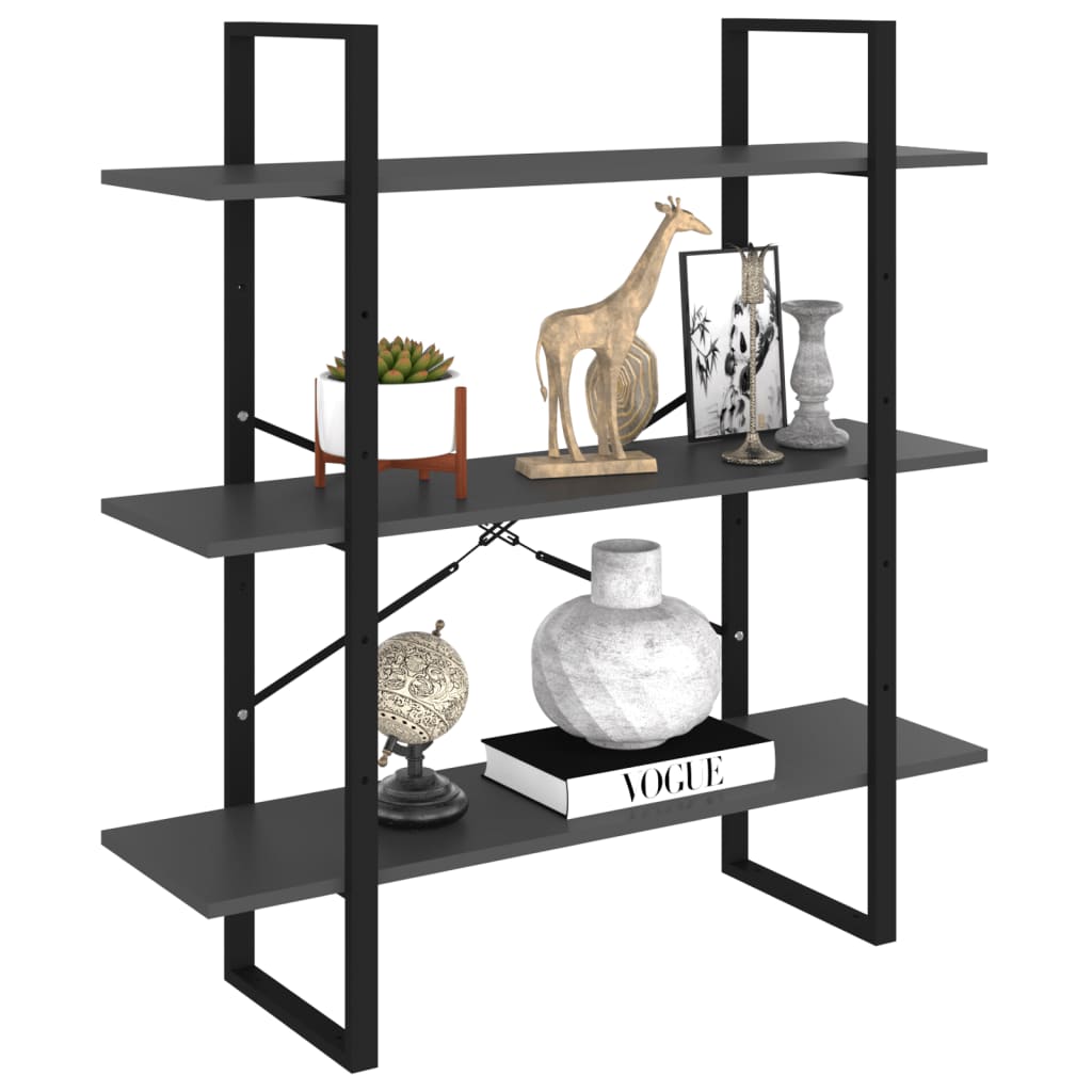 Bücherregal Grau 100x30x105 cm Holzwerkstoff - Pazzar.ch