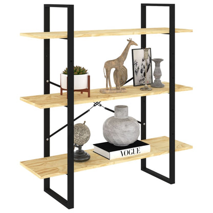 Bücherregal 3 Böden 100x30x105 cm Massivholz Kiefer - Pazzar.ch