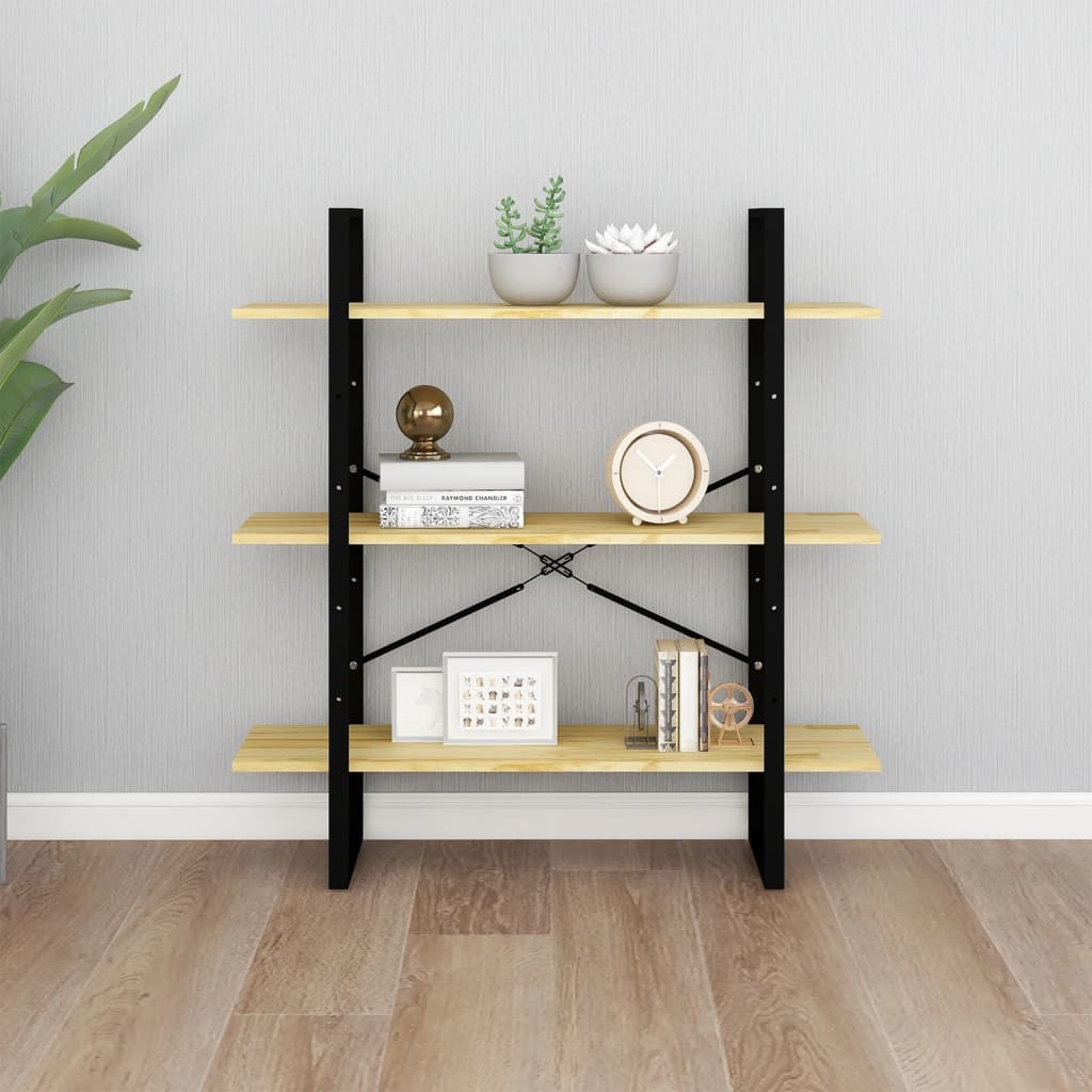 Bücherregal 3 Böden 100x30x105 cm Massivholz Kiefer - Pazzar.ch