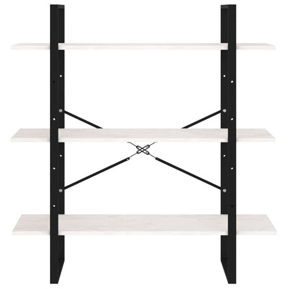 Bücherregal 3 Fächer Weiß 100x30x105 cm Massivholz Kiefer - Pazzar.ch