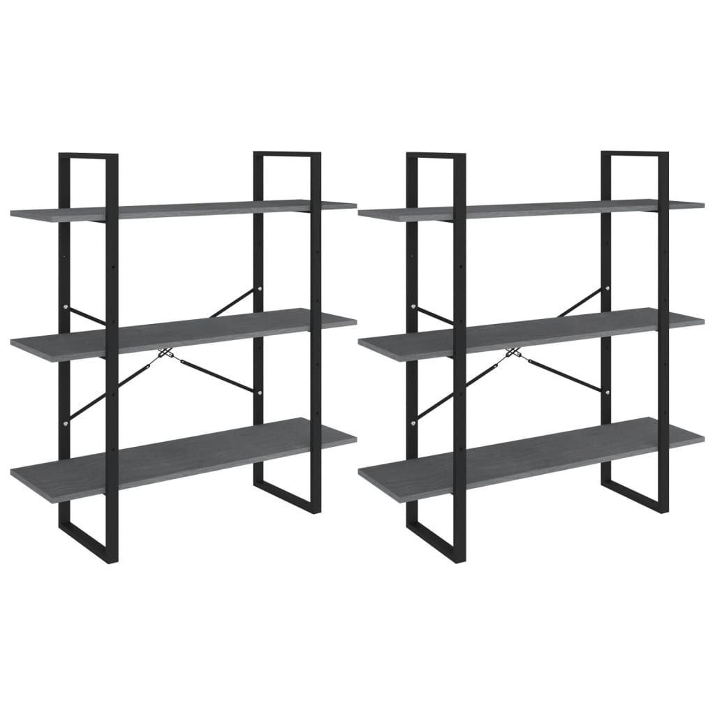 Hochschrank Grau 100x30x210 cm Massivholz Kiefer - Pazzar.ch