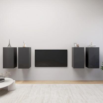 TV-Schränke 4 Stk. Grau 30,5x30x60 cm Holzwerkstoff - Pazzar.ch