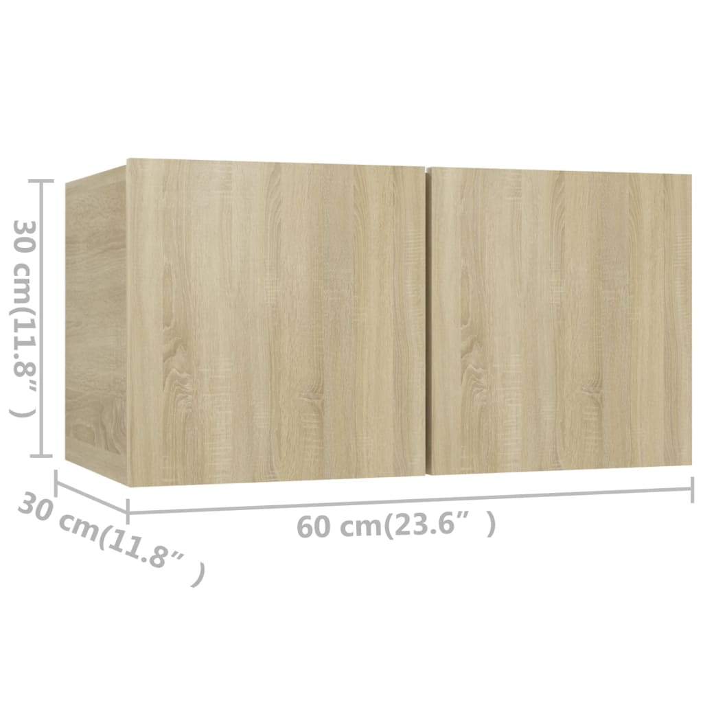 TV-Schränke 4 Stk. Sonoma-Eiche 60x30x30 cm Holzwerkstoff - Pazzar.ch