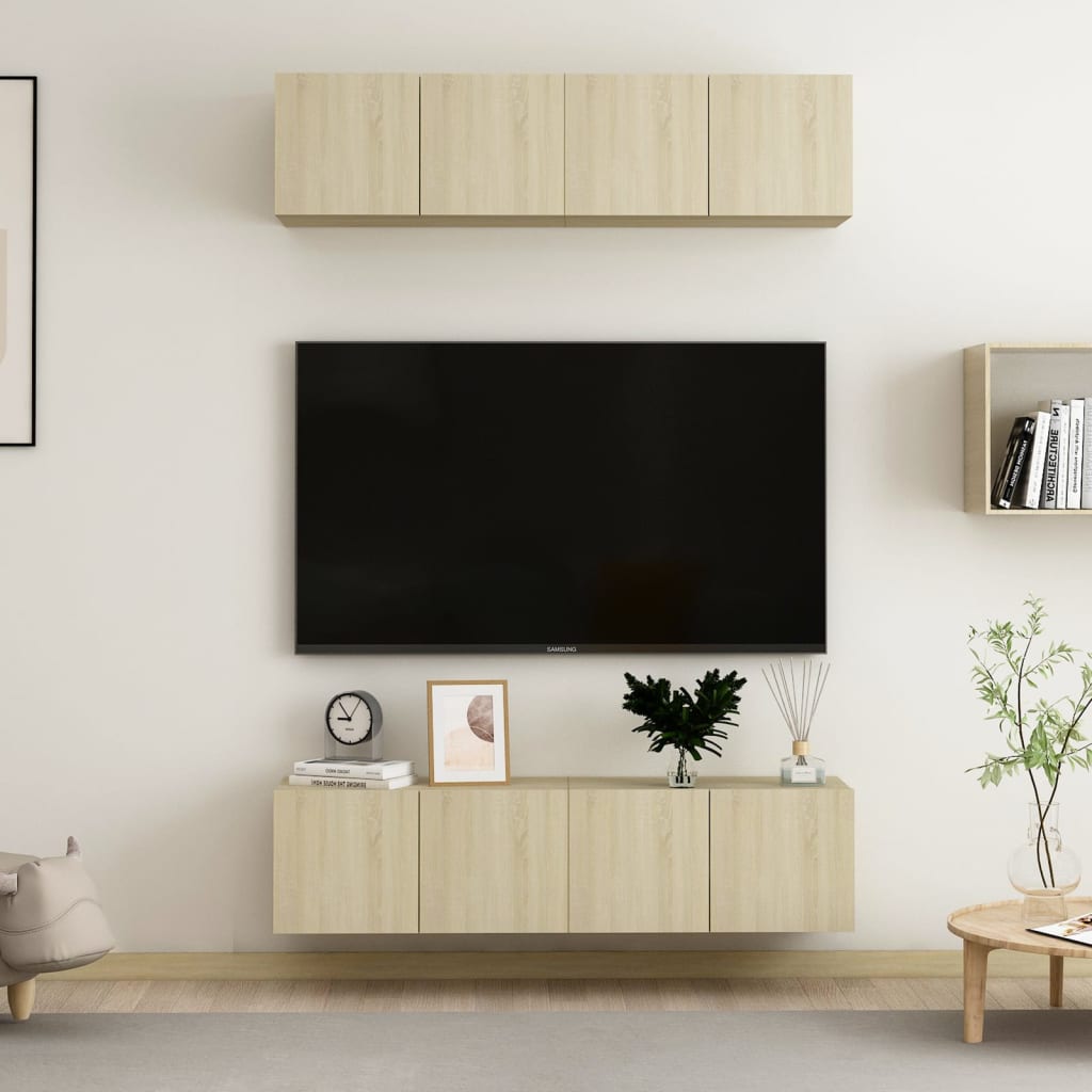 TV-Schränke 4 Stk. Sonoma-Eiche 60x30x30 cm Holzwerkstoff - Pazzar.ch