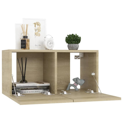6-tlg. TV-Schrank-Set Sonoma-Eiche Holzwerkstoff - Pazzar.ch