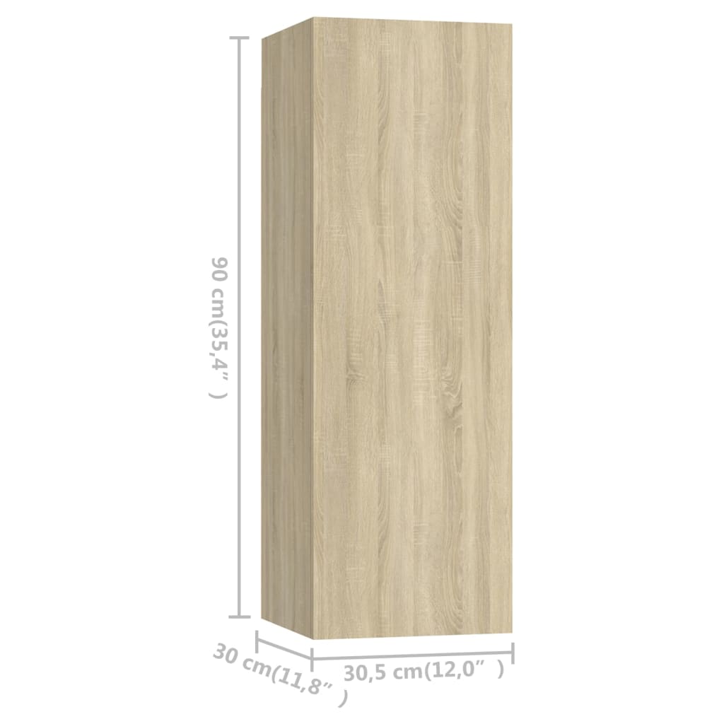 TV-Schränke 4 Stk. Sonoma-Eiche 30,5x30x90 cm Holzwerkstoff - Pazzar.ch