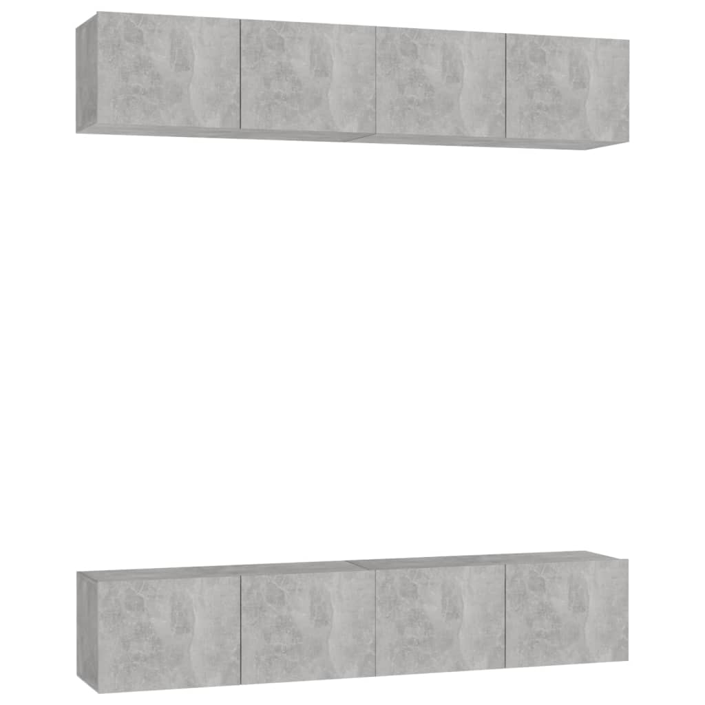 TV-Schränke 4 Stk. Betongrau 80x30x30 cm Holzwerkstoff - Pazzar.ch