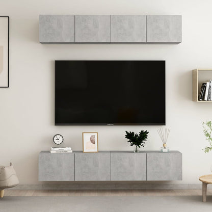 TV-Schränke 4 Stk. Betongrau 80x30x30 cm Holzwerkstoff - Pazzar.ch