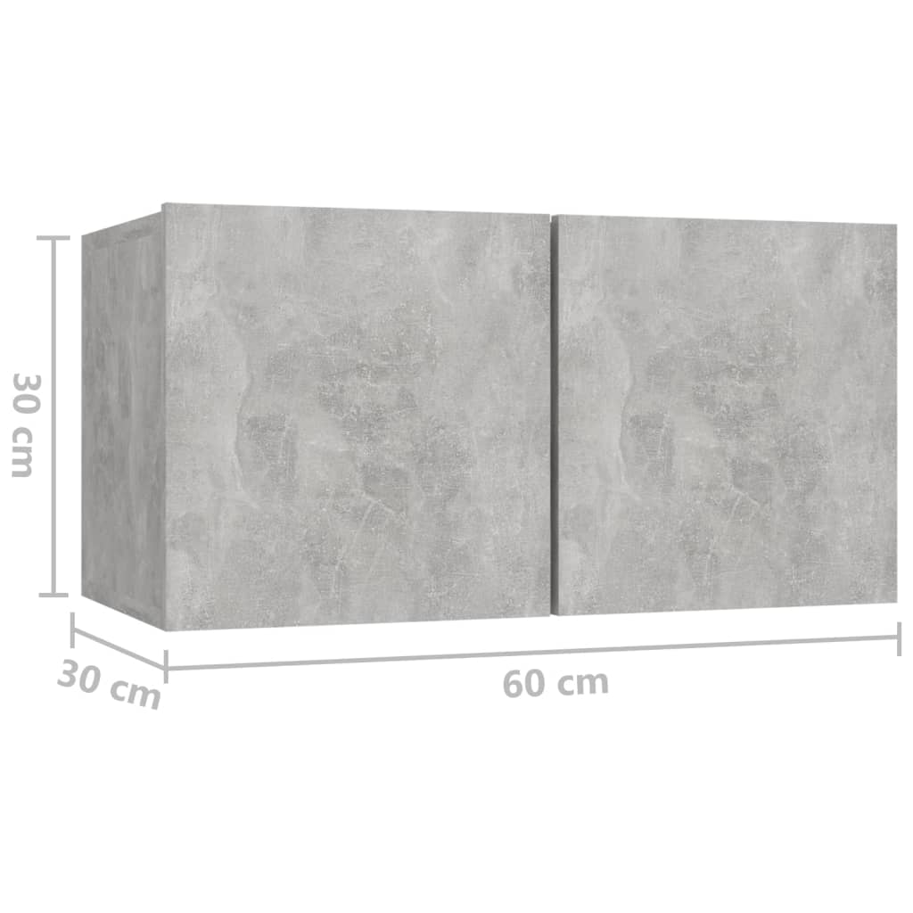 7-tlg. TV-Schrank-Set Betongrau Holzwerkstoff - Pazzar.ch
