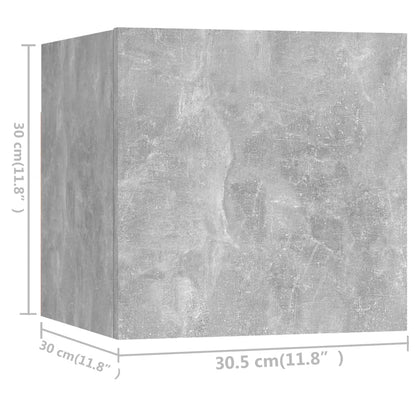 6-tlg. TV-Schrank-Set Betongrau Holzwerkstoff - Pazzar.ch