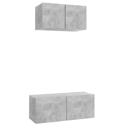 2-tlg. TV-Schrank-Set Betongrau Holzwerkstoff - Pazzar.ch