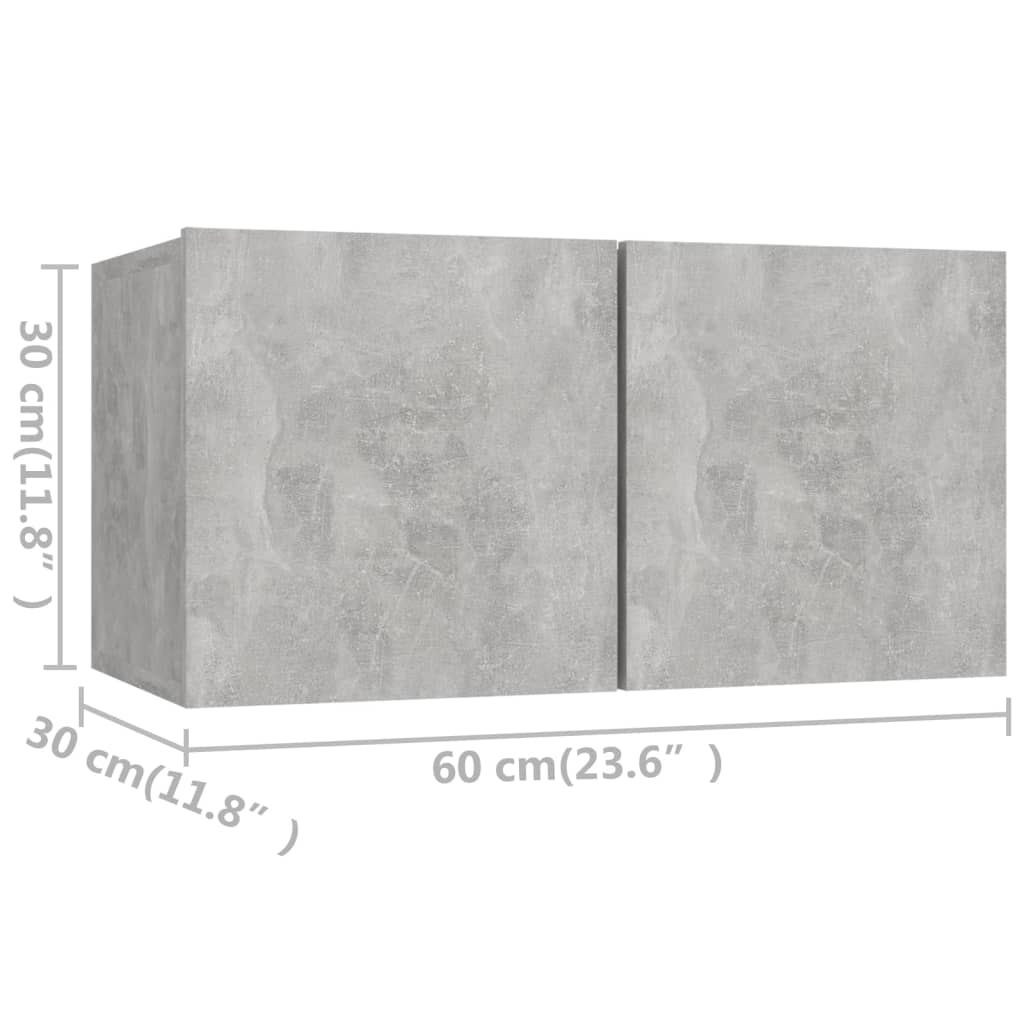 2-tlg. TV-Schrank-Set Betongrau Holzwerkstoff - Pazzar.ch