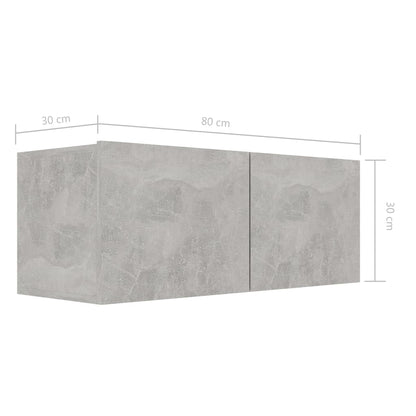 4-tlg. TV-Schrank-Set Betongrau Holzwerkstoff - Pazzar.ch