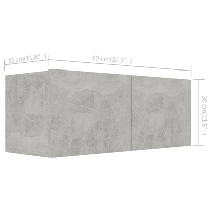 4-tlg. TV-Schrank-Set Betongrau Holzwerkstoff - Pazzar.ch