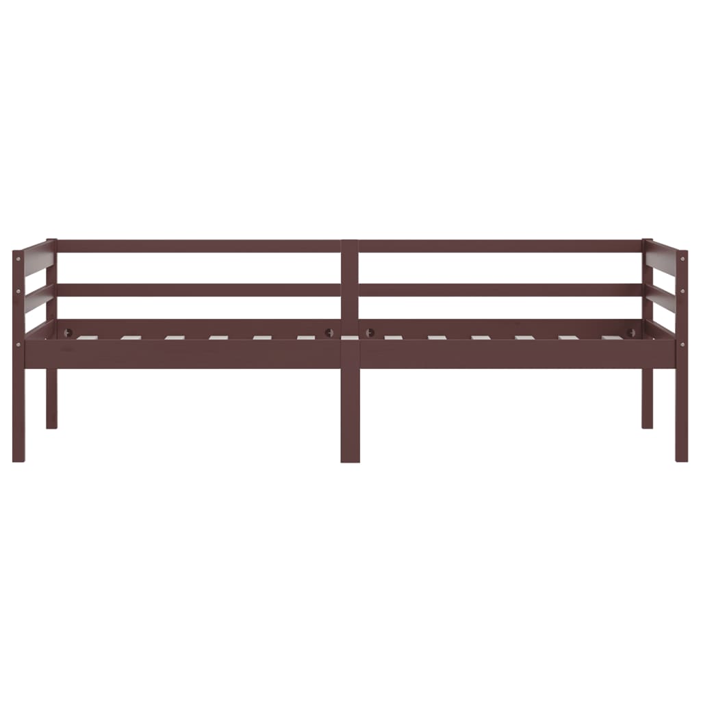 Massivholzbett Dunkelbraun Kiefer 90x200 cm - Pazzar.ch