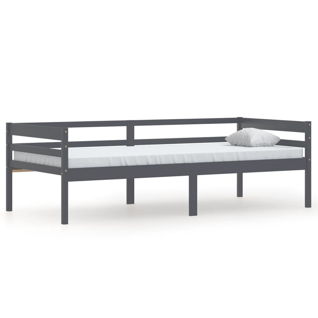 Massivholzbett Dunkelgrau Kiefer 90x200 cm - Pazzar.ch