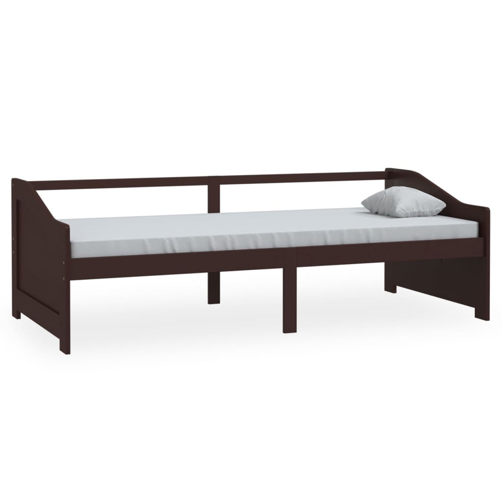 Tagesbett 3-Sitzer Dunkelbraun Massivholz Kiefer 90x200 cm - Pazzar.ch