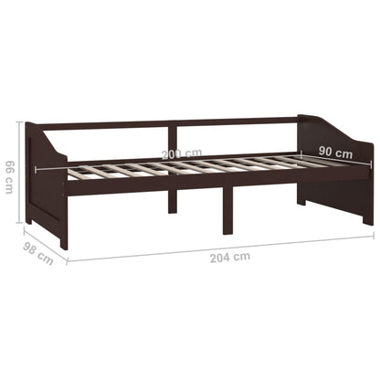 Tagesbett 3-Sitzer Dunkelbraun Massivholz Kiefer 90x200 cm - Pazzar.ch