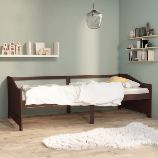 Tagesbett 3-Sitzer Dunkelbraun Massivholz Kiefer 90x200 cm - Pazzar.ch