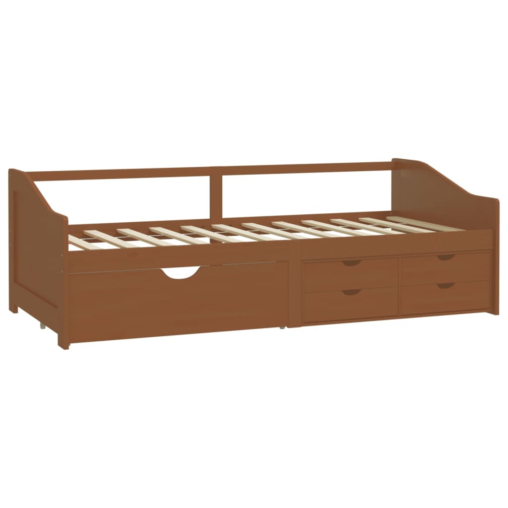 Tagesbett 3-Sitzer Schubladen Honigbraun Kiefernholz 90x200 cm - Pazzar.ch