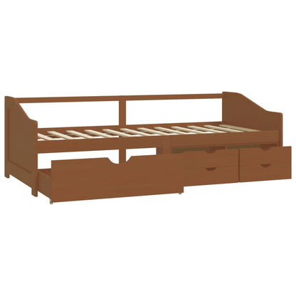 Tagesbett 3-Sitzer Schubladen Honigbraun Kiefernholz 90x200 cm - Pazzar.ch