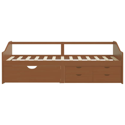 Tagesbett 3-Sitzer Schubladen Honigbraun Kiefernholz 90x200 cm - Pazzar.ch
