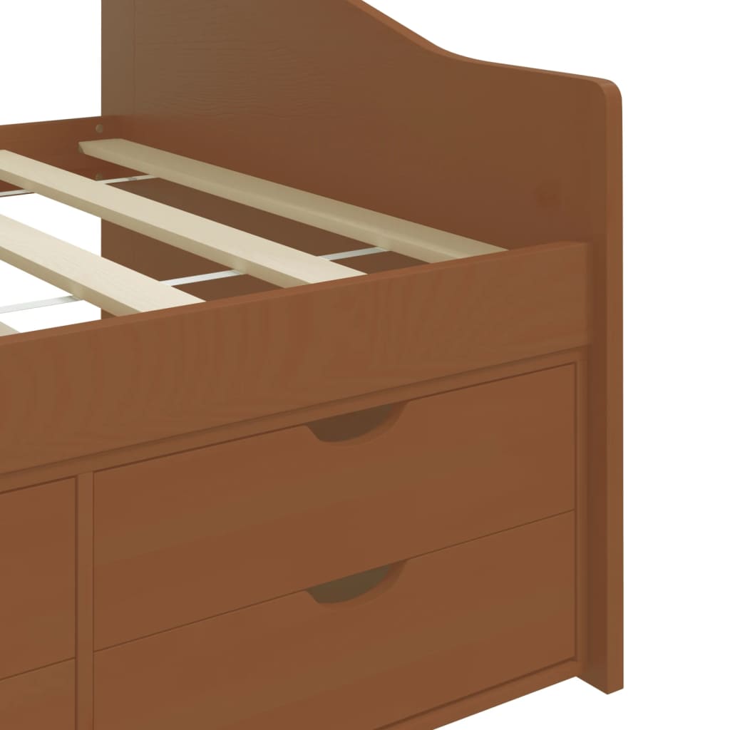Tagesbett 3-Sitzer Schubladen Honigbraun Kiefernholz 90x200 cm - Pazzar.ch