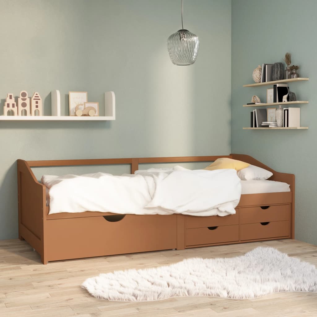 Tagesbett 3-Sitzer Schubladen Honigbraun Kiefernholz 90x200 cm - Pazzar.ch