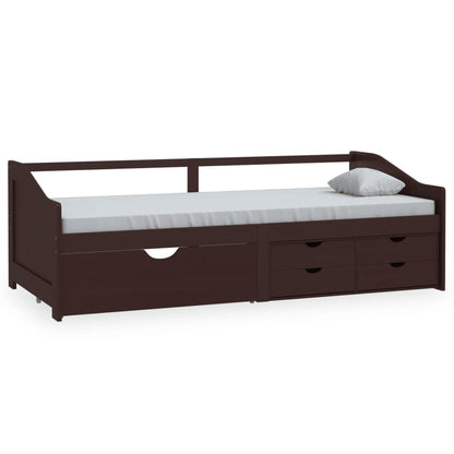 Tagesbett 3-Sitzer Schubladen Dunkelbraun Kiefernholz 90x200 cm - Pazzar.ch