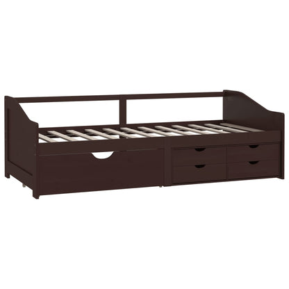 Tagesbett 3-Sitzer Schubladen Dunkelbraun Kiefernholz 90x200 cm - Pazzar.ch