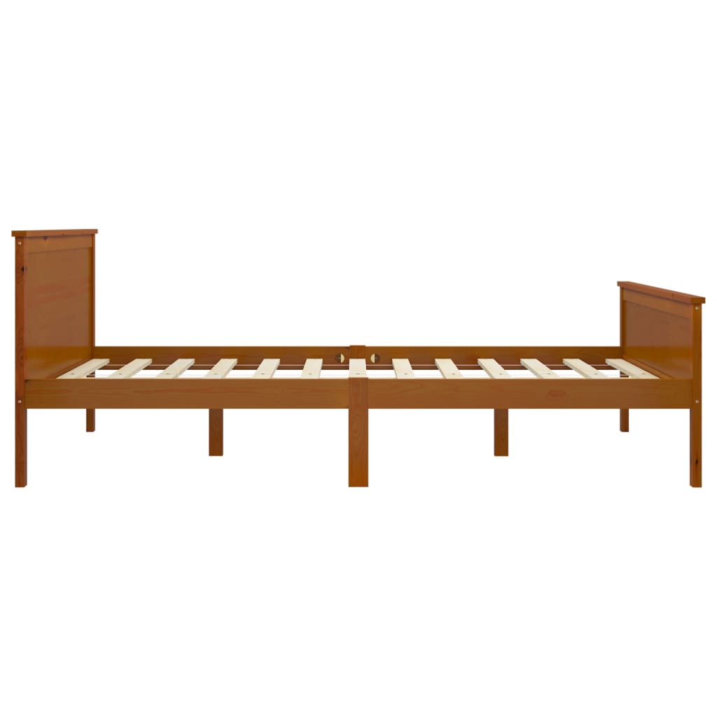Massivholzbett ohne Matratze Honigbraun 120x200 cm Kiefernholz